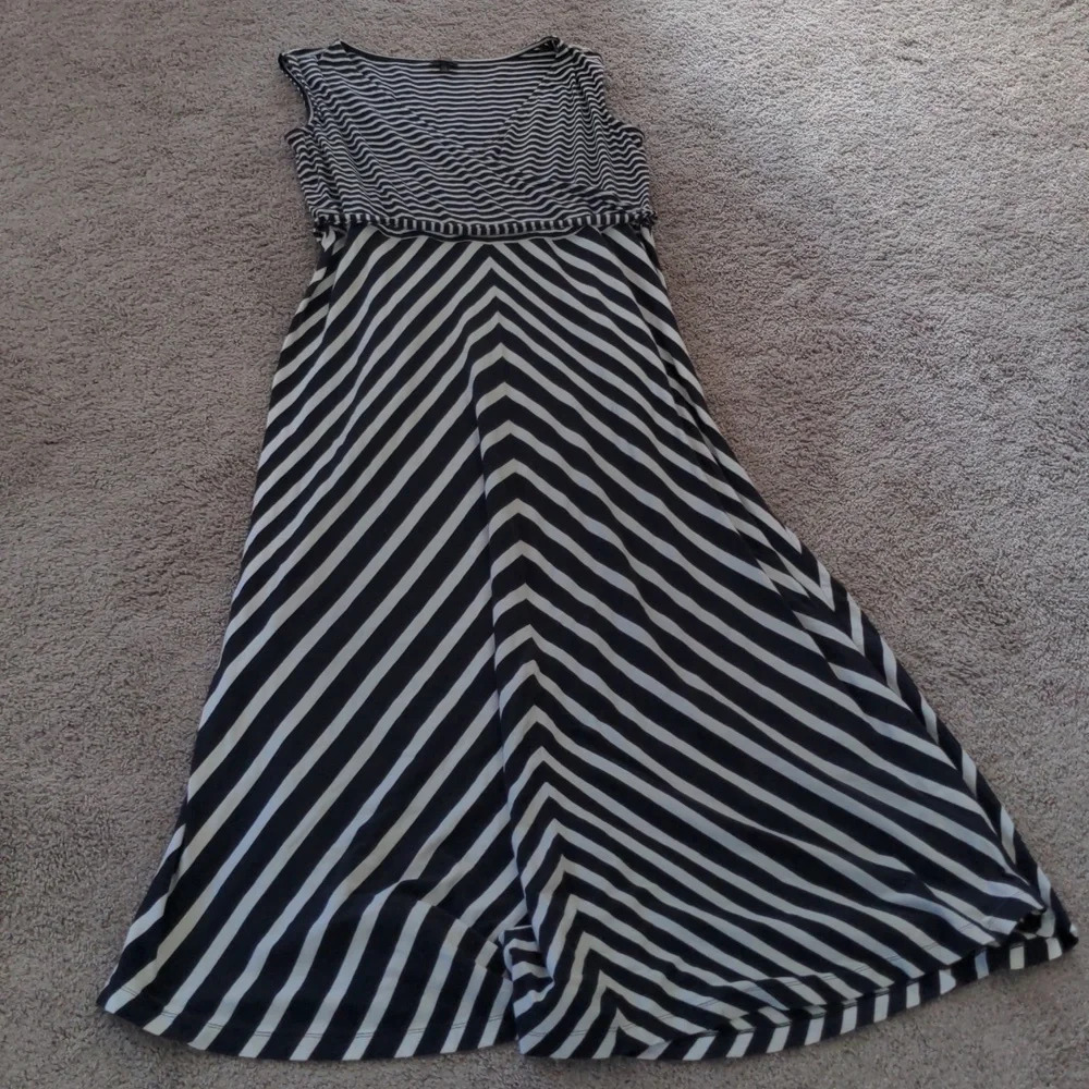 Talbots Blue and white striped maxi dress size 1Xp‎